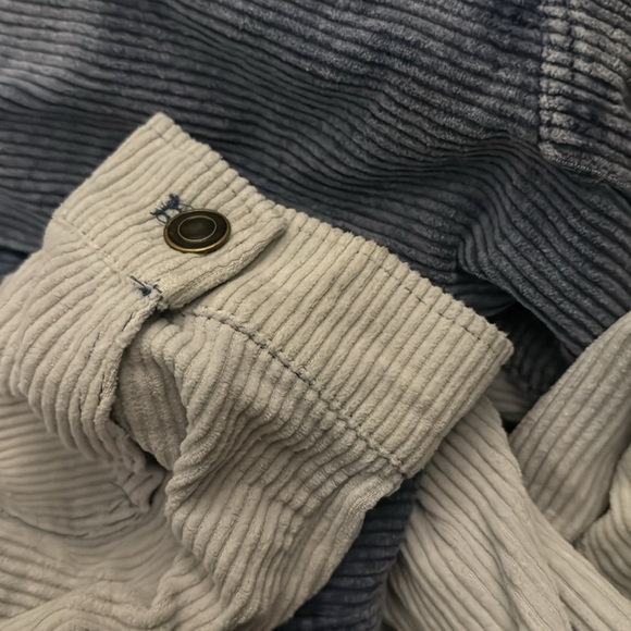 Oli & Hali Mineral Washed Color Block Fitted Corduroy Denim Jacket Raw Hem - Picture 15 of 17